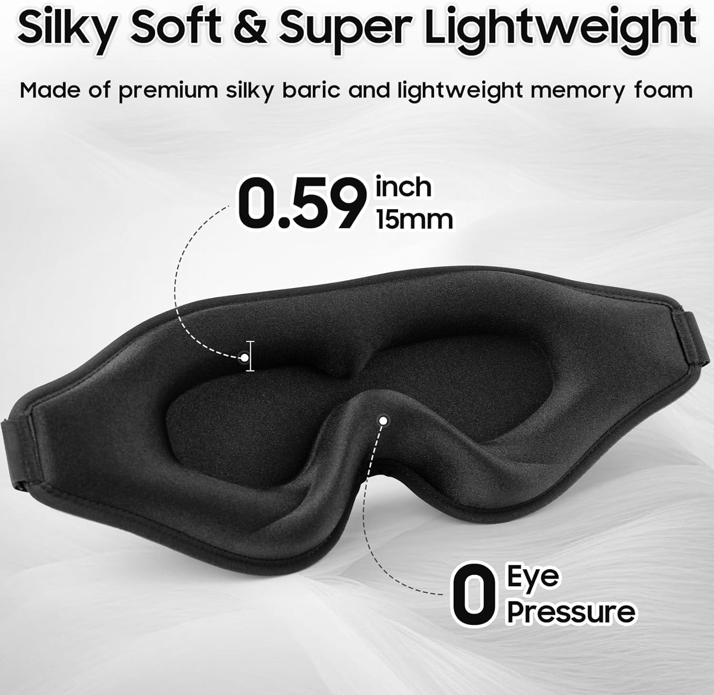 Sleep Mask - Total Blackout 3D Sleeping Mask, Super Lightweight & Silky Soft Eye Mask for Sleeping, Fully Adjustable Fit for Home, Office, Traveling, Meditation, Yoga, Pink, Mothers Day Gifts