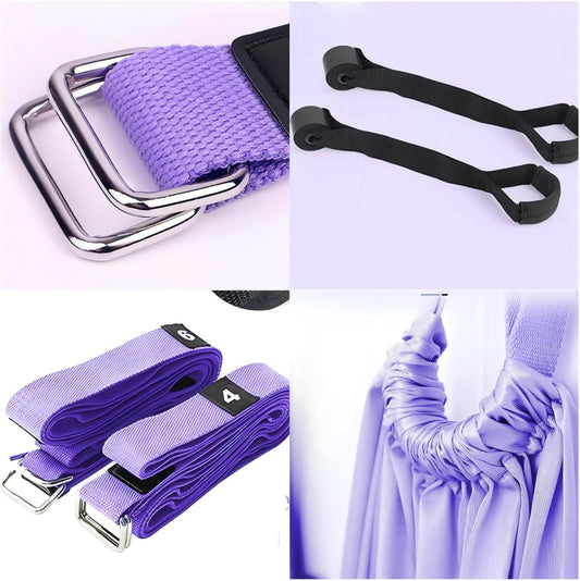 Aerial Yoga Stretching Strap - Adjustable Yoga Straps for Stretching, Flexibility & Inversion Training | Portable with Pouch for Pilates, Ballet, Gymnastics