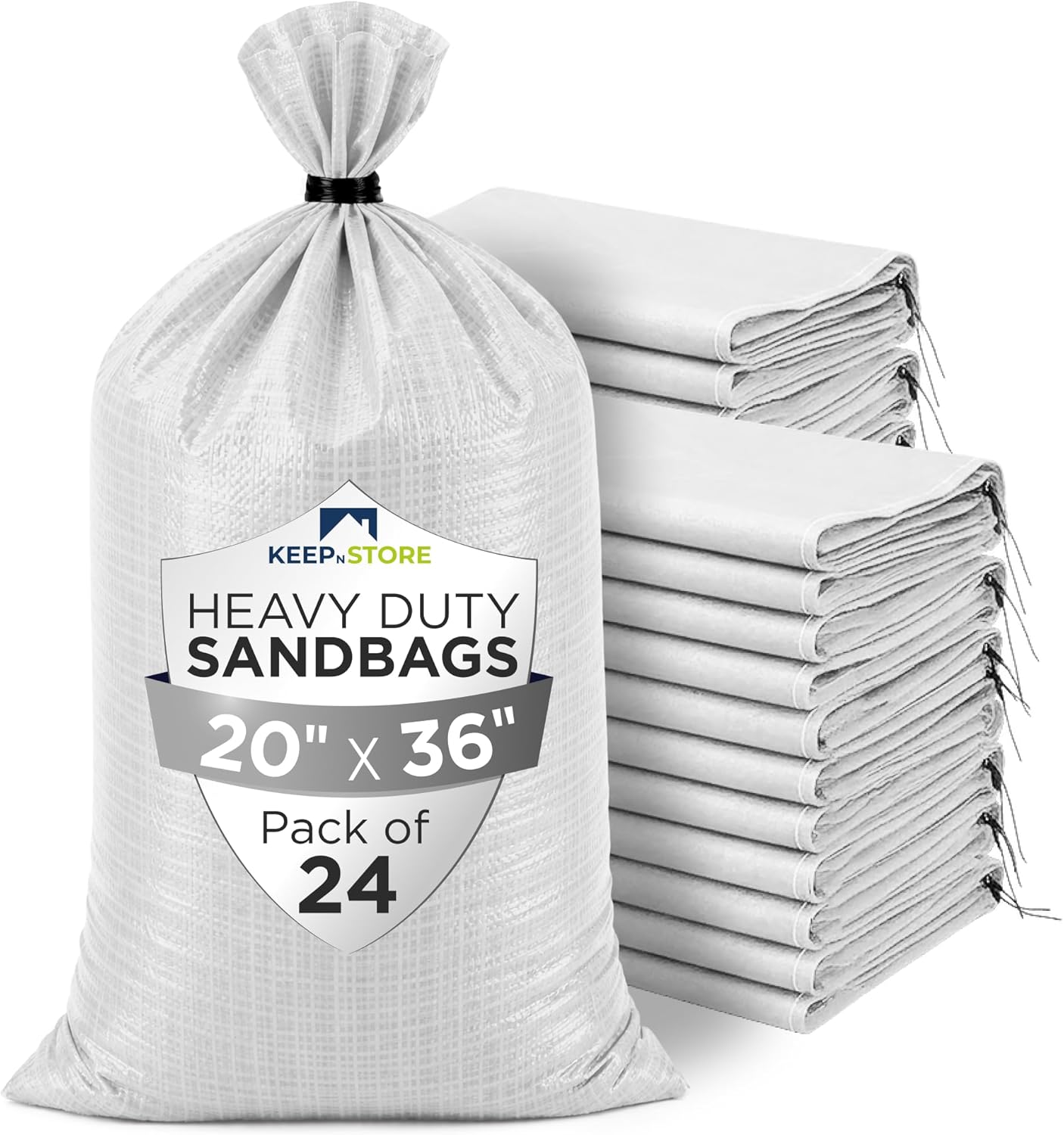 Heavy Duty Sand Bags Pack of 3, White Empty Sandbags with Built-In Ties, Woven Polypropylene UV Protection 1600 Hours, Fillable Sand Bags for Flood Control, Weight, 10x14 inches, 15 Pounds Volume