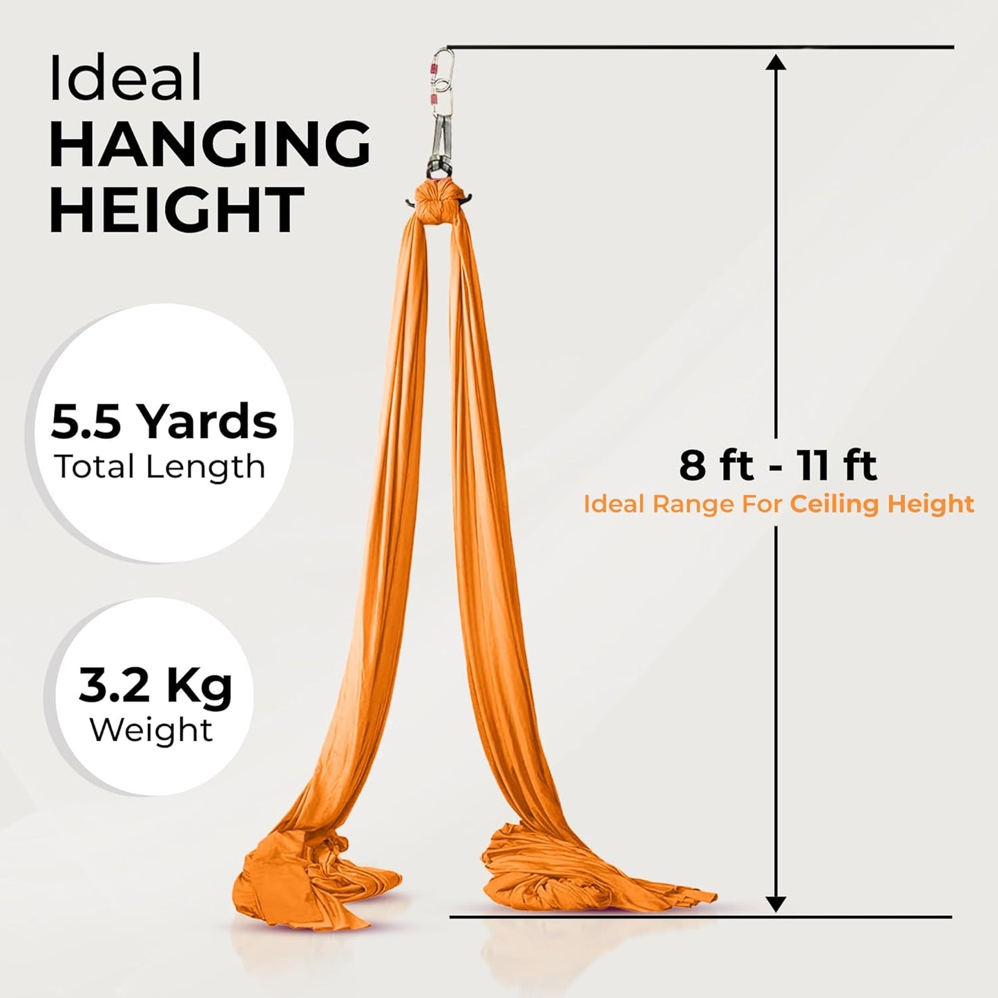 LOTUS78 Aerial Yoga Hammock 5.5 Yards (198 Inches) – Premium Aerial Silk Swing for Antigravity Fitness, Inversion Therapy, Strength & Flexibility | Purple | Yoga Trapeze for Home & Studio