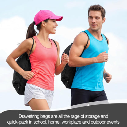 Shappy Drawstring Backpack Bulk Sports Gym Cinch Bag Polyester String Bag for Men Women(10 Colors,100 Pcs)
