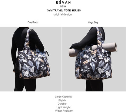 ESVAN Yoga Tote Bag Mat bag Women Shoulder Bags Carryall Tote for Travel Office Workout Gym Nurse Beach