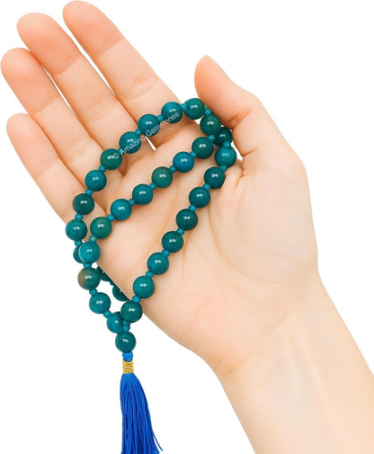 Amazing Gemstone 108 Beads Handmade Mala (Knotted, Rudraksha) - Colors B