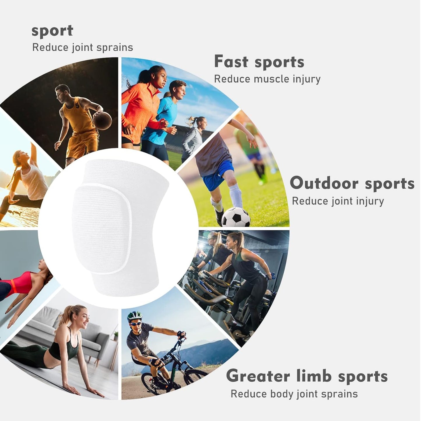 Volleyball Knee Pads, Soft Breathable Thick Sponge Youth Volleyball Knee Pads for Men Women Girls Knees Protective, Knee Pads for Volleyball Basketball Football Dance Workout Climbing etc Various Sports S (White)