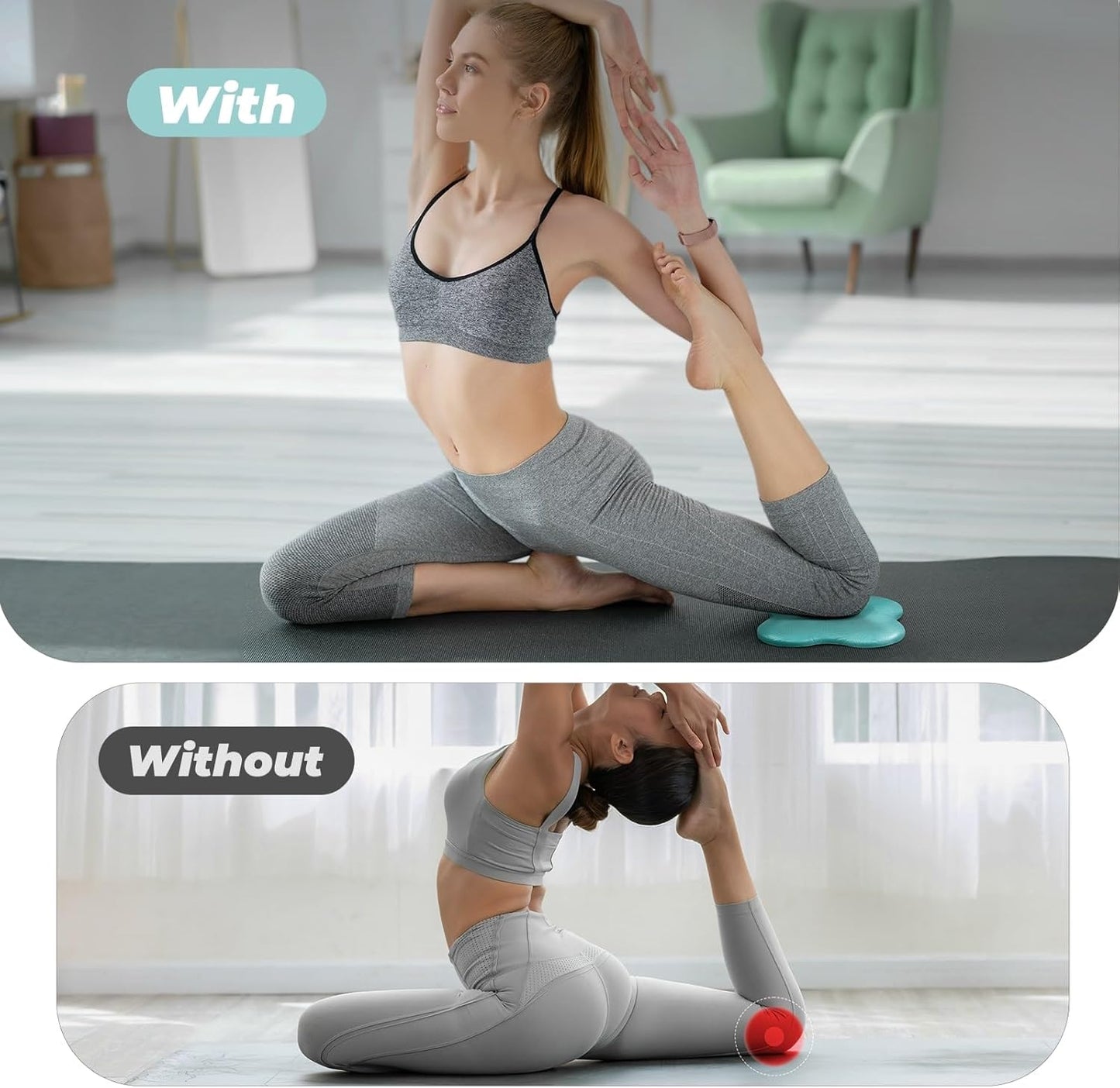 Yes4All Yoga Knee Pads Pair, Thick Yoga Kneeling Pad for Pilates Exercise, Cushion Gear for Knees & Elbow with 13/16" Thickness
