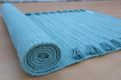 Jaipur Art & Rugs Cotton Yoga Rug - Eco-Friendly Hand-Woven Thick Mat (24”x72”x5mm) for Everyday Fitness at Home - Comfortable & Extra-Long - Colors B