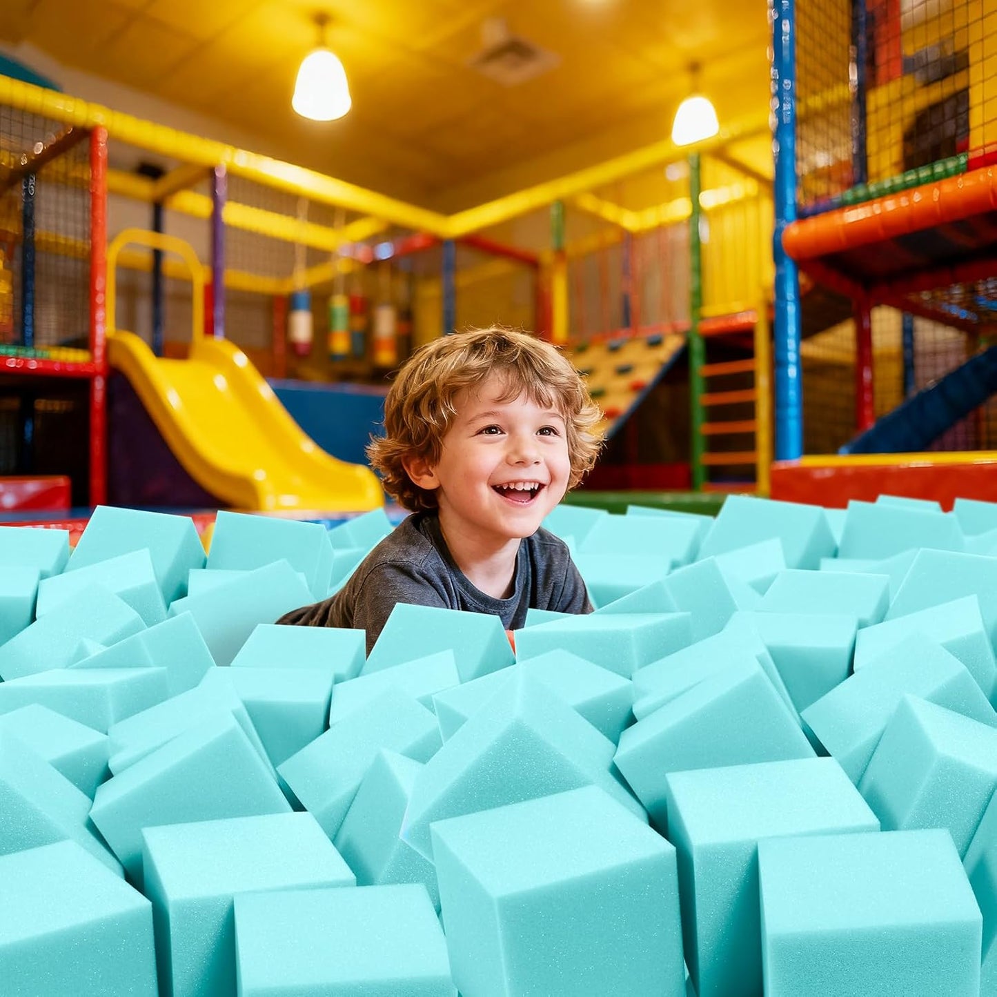 24PCS Foam Cubes 5"x5"x5"- Foam Pit Blocks Set, Soft Stacking Blocks for Indoor Games,Trampolines, Gymnastics, Parkour & Action Sport (6 Colors)