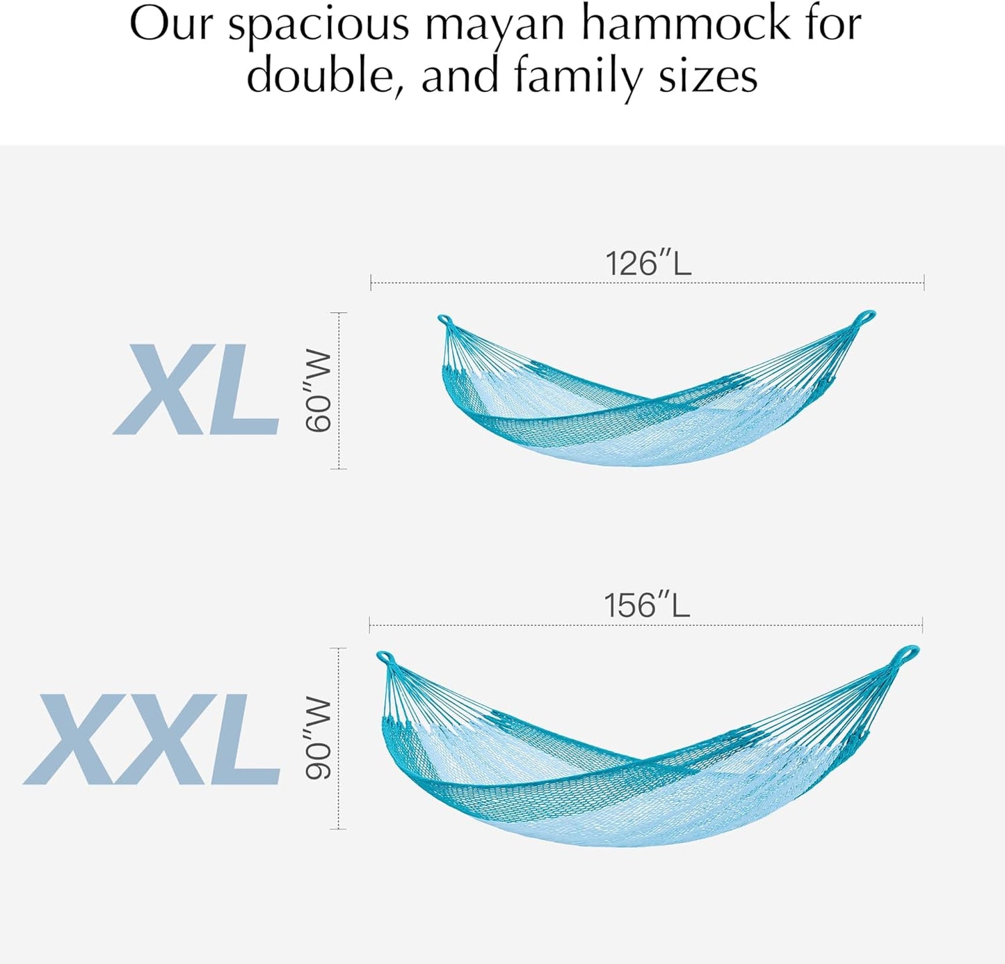 PNAEUT Handwoven Mayan Hammocks, Double Rope Hammock for Outdoor Outside & Indoor, Thick Soft 600 lbs Capacity Heavy-Duty, Includes Tree Straps, Carabiners & Carrying Bag (Nature, X-Large)