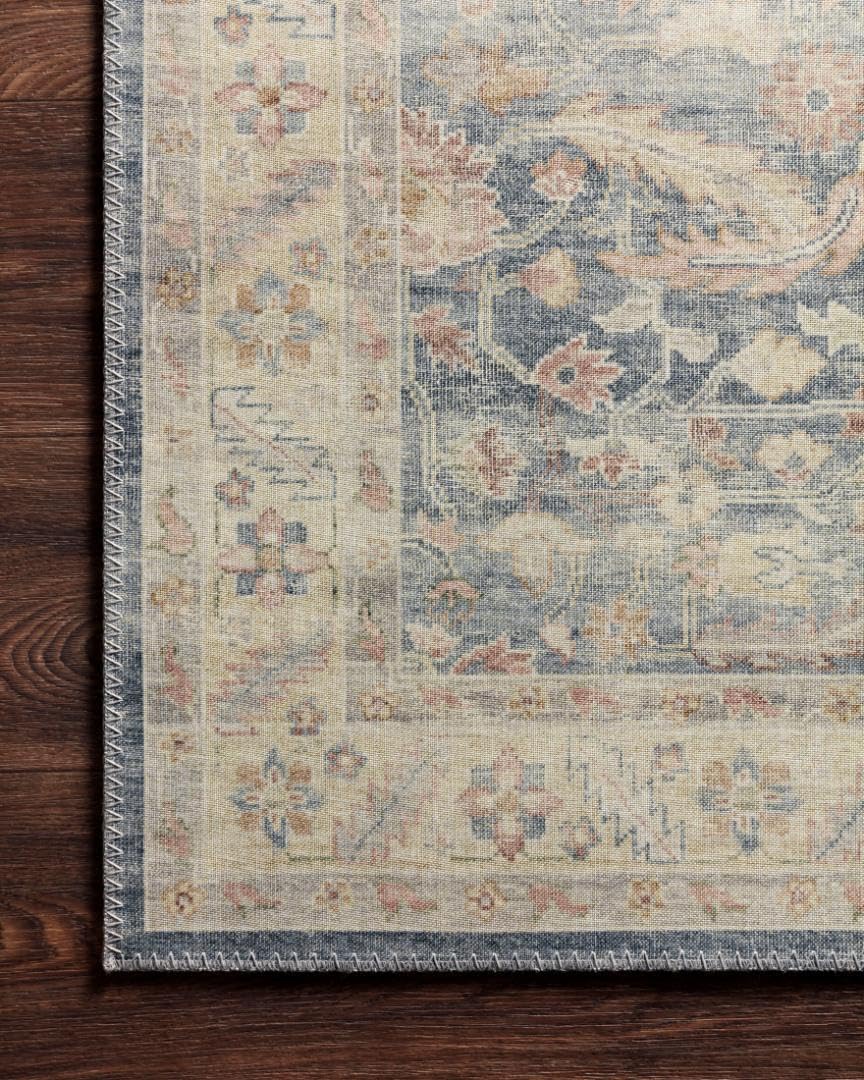 Loloi Hathaway Collection HTH-06 Blush/Multi 2'-6" x 7'-6", .25" Thick, Runner Rug, Soft, Durable, Printed, Modern, Low Pile, Non-Shedding, Easy Clean, Living Room Rug