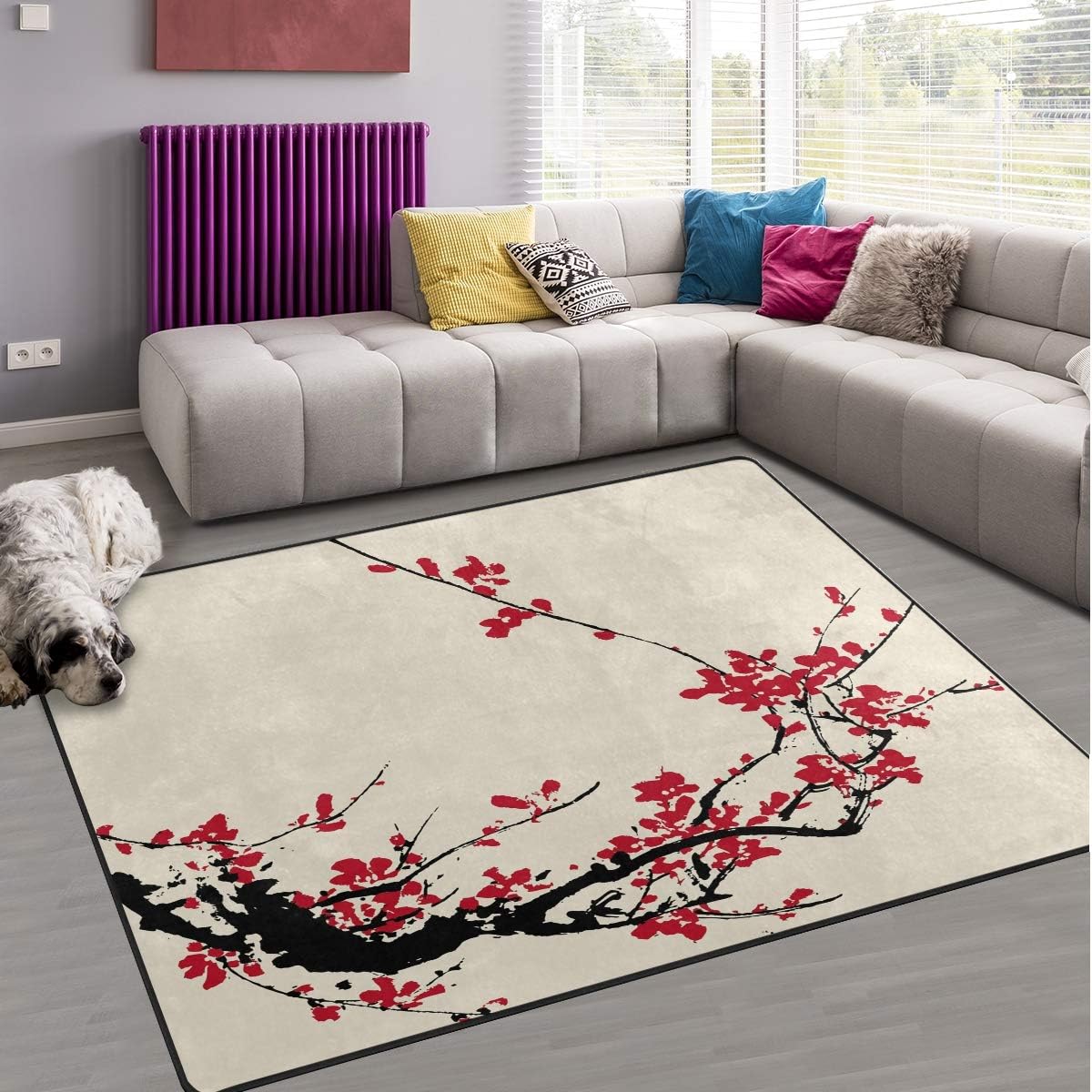 Sport Baseball Lace Non Slip Area Rug for Living Dinning Room Bedroom Kitchen, 5' x 7'(58 x 80 Inches), Sport Nursery Rug Floor Carpet Yoga Mat