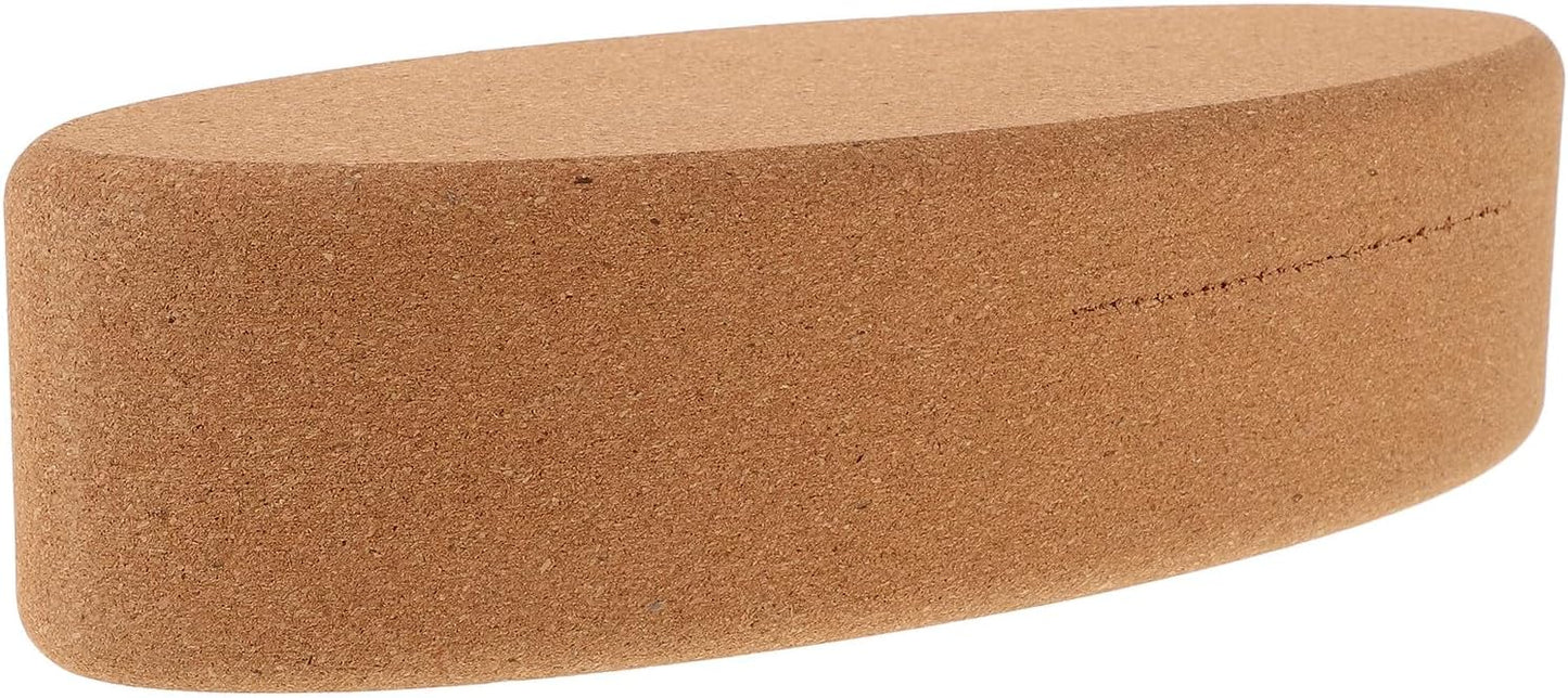 Cork Yoga Blocks High Density Oval Shape Non-slip Soft Yoga Accessories for Women and Men for Pilates Stretching Calf and Heel Support