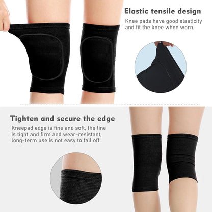 Volleyball Knee Pads, Soft Breathable Thick Sponge Youth Volleyball Knee Pads for Men Women Girls Knees Protective, Knee Pads for Volleyball Basketball Football Dance Workout Climbing etc Various Sports S (White)