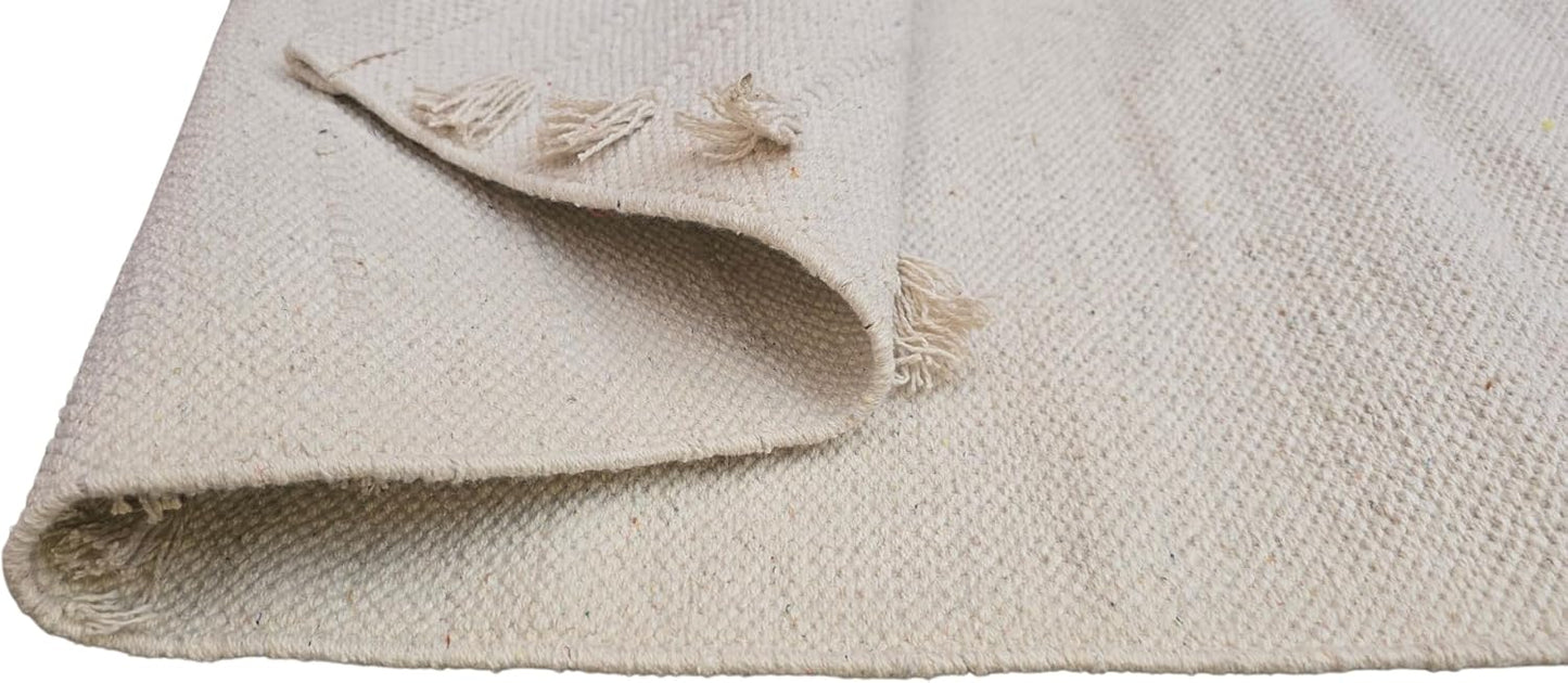 Handmade Organic Cotton Yoga Mat - Eco-Friendly Hand-Woven Runner Rug - Non-Toxic, Chemical-free and All Natural Cloth Yoga Mat - Non Slip & Thick, Comfortable Extra-Long Fitness Rug Exercise, Workout
