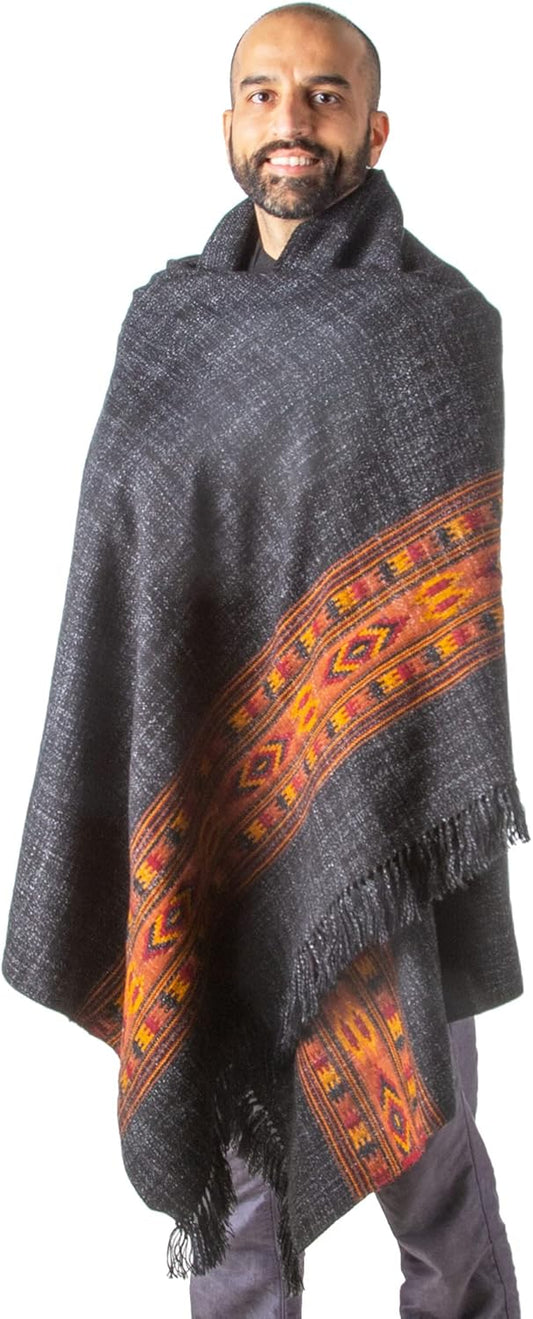 Meditation Shawl or Blanket, Exotic Shawl/Wrap, Oversize Scarf or Stole. Unisex