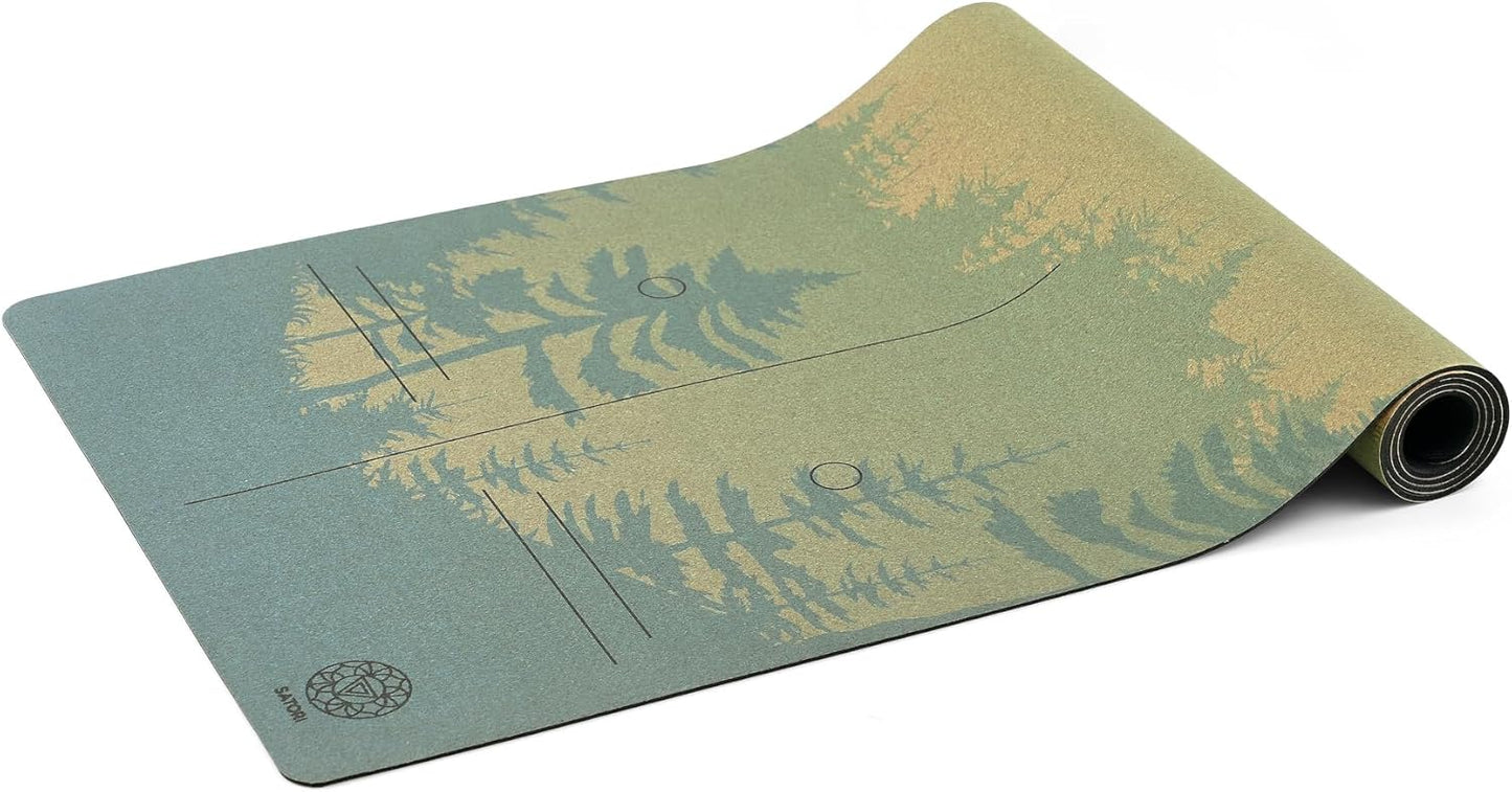 Cork Yoga Mat with Natural Rubber Base, Extra Size, Thickness and Support, Excellent Cushion & Grip, Non-Slip, Non-Toxic, Sweat-Resistant, Sustainable, Eco-friendly Exercise Mat