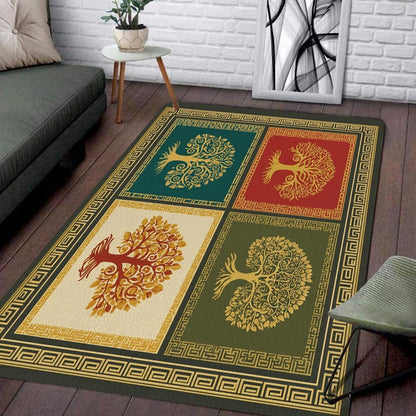 Tree of Life Area Rug – Bohemian Mandala Carpet for Living Room, Bedroom, Meditation Space, Yoga, Spiritual Home Décor – Large Soft Floor Mat for Indoor Decoration (TOL08)
