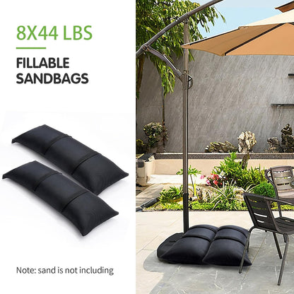 SandBags for Weight, 4 x 44 LBS Fillable Black Sand Bags for Umbrella Base Weight, Patio Furniture Weights, Umbrella Stand, Outdoor Garden Backyard Furniture(Without Sand) (4, Black)