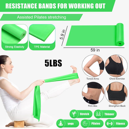 Silipull 10 Pcs Pilates Ring Blocks Set for Women Home Yoga Equipment Accessories Pilates Ring Circle and Ball Workouts Gift Include Ball Yoga Circle Resistance Bands Block Straps Gym Bag
