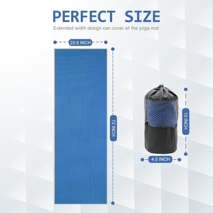 Eunzel Yoga Towel,Hot Yoga Mat Towel with Grip Dots Sweat Absorbent Non-Slip for Hot Yoga, Pilates and Workout 24" x72", Purple & Blue