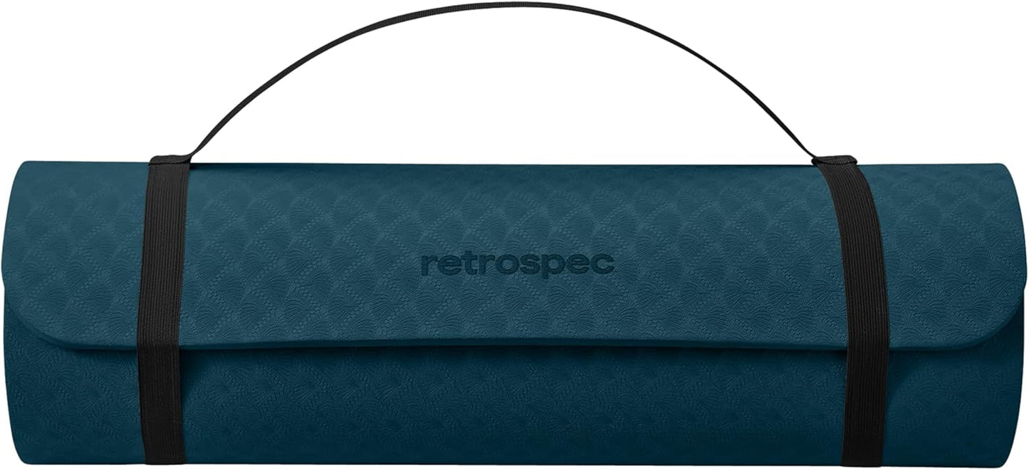 Retrospec Zuma Yoga Mat | 1/2 Inch Thick Non Slip Workout Mat | TPE Exercise Mat for Yoga, Pilates & Stretching | 72x24in