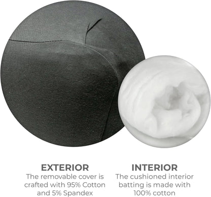 Extra Firm Large Yoga Bolster, 24" x 12" x 6" Cinched OR Zippered Yoga Pillow, Rectangular Cotton Cushion With Removable Cover for Studios, 1 Pack or 2 Pack
