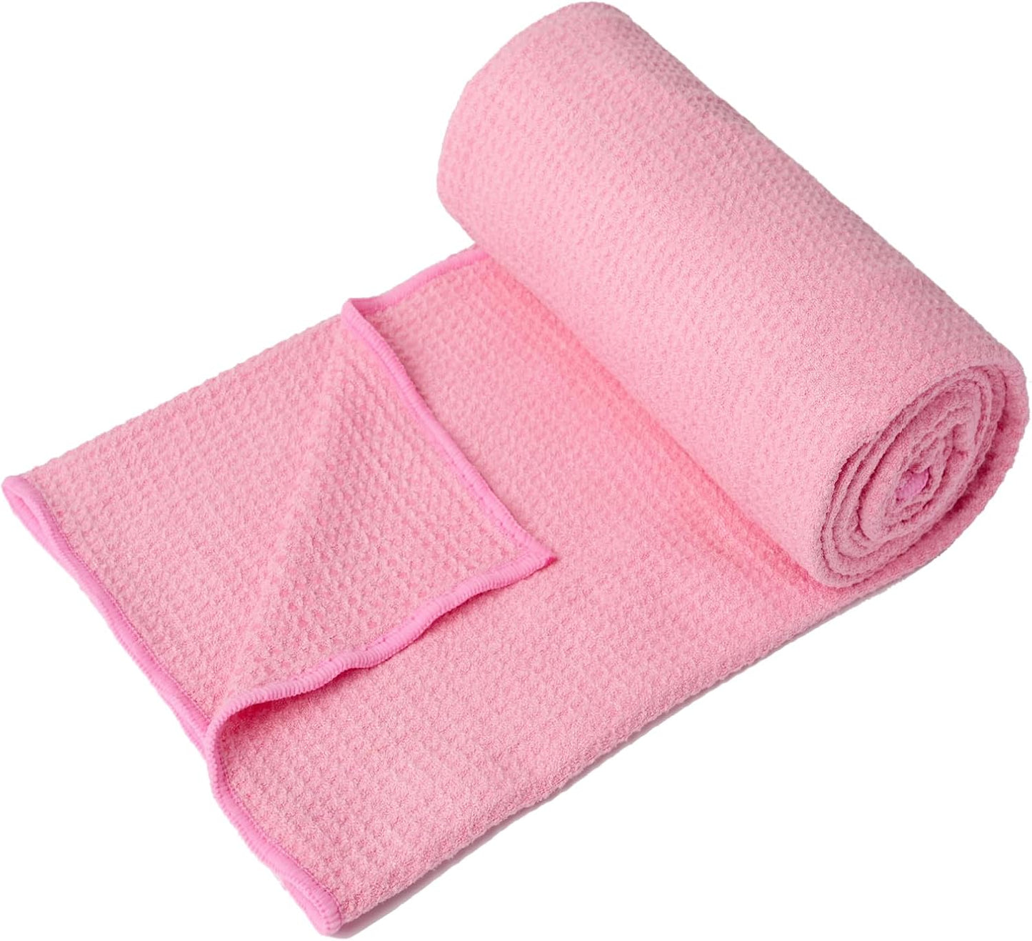 Eunzel 2 Pack Hot Yoga Towel, Non-Slip Yoga Mat Towel with Grip Dots Stickyfiber Sweat Absorbent Towel for Hot Yoga, Pilates and Workout 72" x 24", Blue