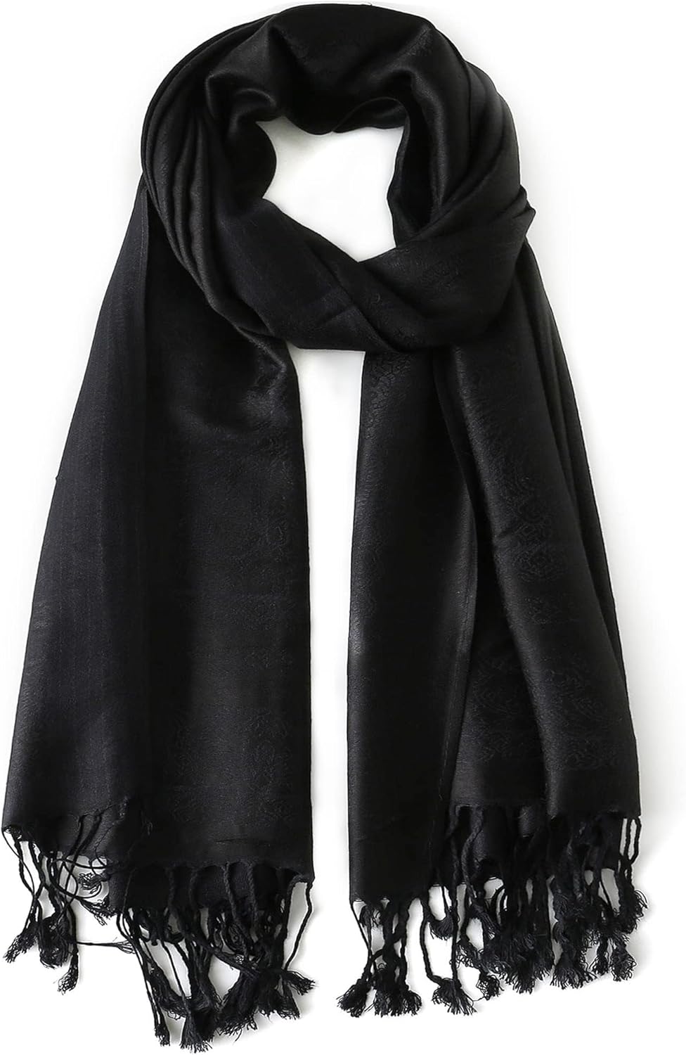 Ciormis Two Tone Silky Paisley Pashmina Shawl Scarf,Soft Women's Rave Jacquard Pashminas Wrap Scarves