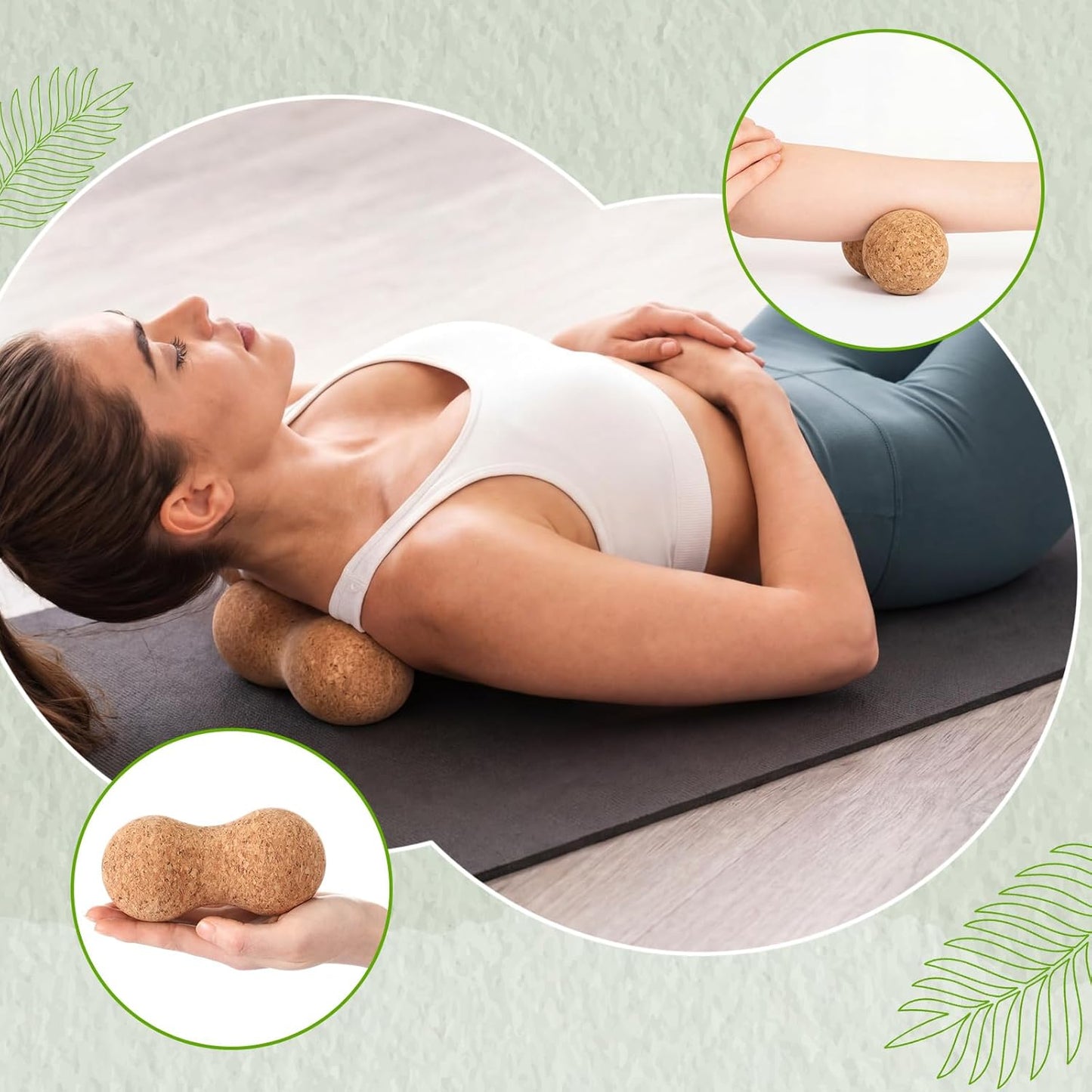 4 Pack Cork Massage Ball Roller for Massage Fascia Release After Exercise Yoga Point Therapy Relax Muscles Relieve Stress Tools