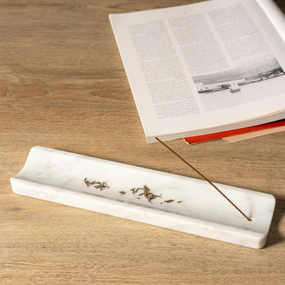 Koville Marble Incense Holder, Incense Holder for Sticks, Incense Sticks Holder Ash Catcher for Meditation Yoga SPA, Natural Stone Incense Burner, Home Table Decor (Green)