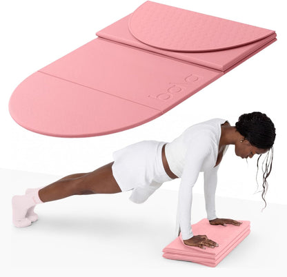 Bala Compact Workout Mat for Gym - 12MM Thick Slip-Resistant, Sweat Absorbing, & Foldable Yoga Mat for Pilates, Core Training & Exercise - Home Fitness Essentials for Women & Men - Travel-Friendly