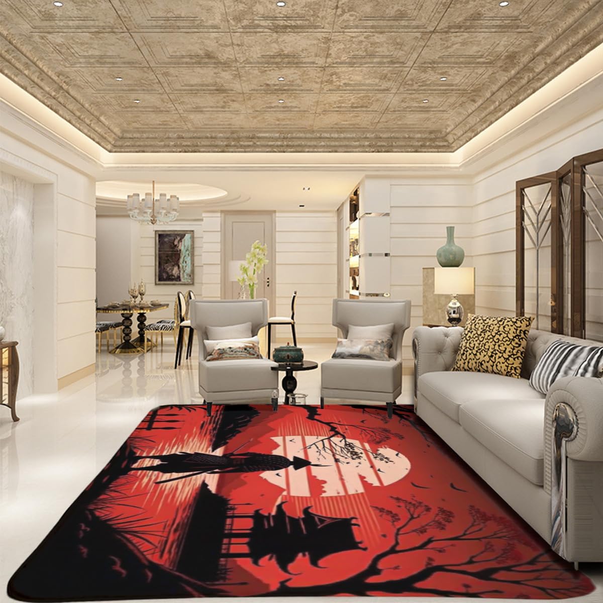 Butterfly Carpet Area Rug - Lovely Butterflies Printed Carpets for Kids Butterfly Theme Living Room Indoor Bedroom Decor Soft Polyester Yoga Mat 2'x3'