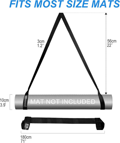 A AZURELIFE [MAT NOT Included] Yoga Mat Sling, Yoga Mat Straps for Carrying, Easy-Cinch Yoga Mat Holder Strap