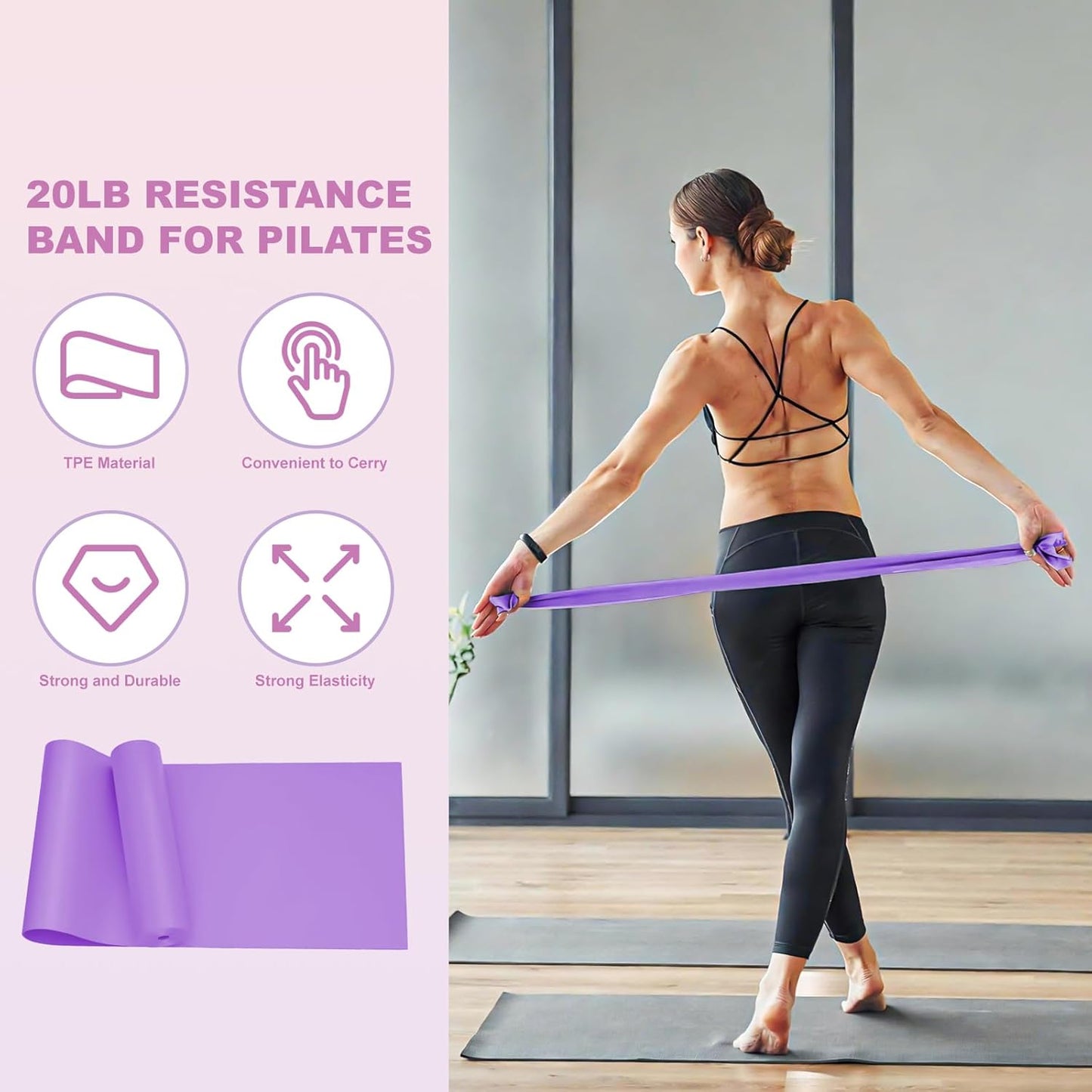 Luscinia Pilates Kit,Home Pilates Ring Kit for Women,Pilates Equipment Ring and Ball Set with Pilates Ring, Pilates Ball, Resistance Bands, Figure 8 Band & Accessories Pilates Starter Kit