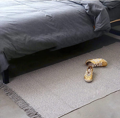 Cotton Bathroom Rug Reversible Laundry Room Rag Rug. Hand Woven Yoga mat Entryway Runner Kitchen Bathroom Bedroom Dorm (23"x80", Silver)