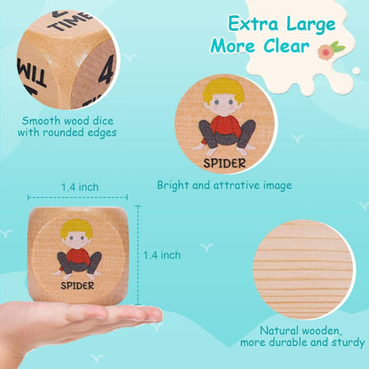 Garybank Yoga Dice in Wooden Gift Box with Practice Guide, 8 Workout Exercise Dice, Tons of Possible Combinations, Yoga Accessories Gifts for Beginners Women, Mindfulness Meditation Gifts,Fitness Dice