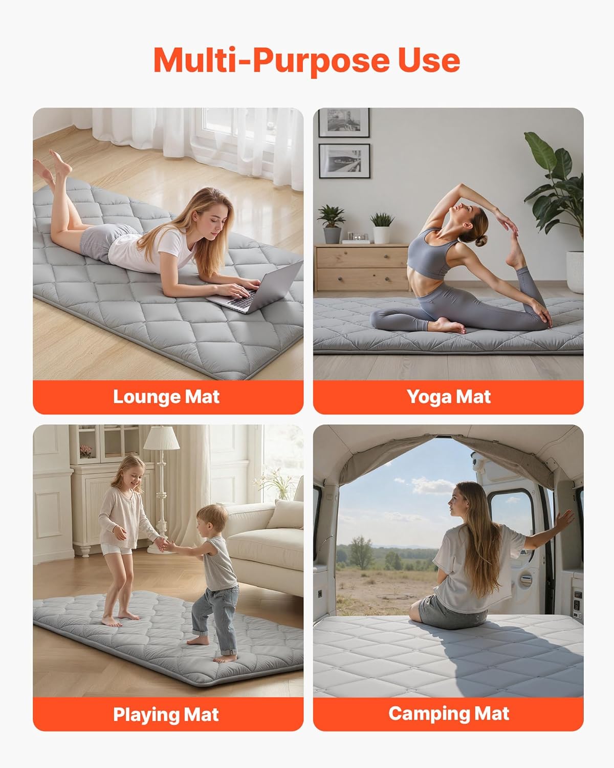 VEVOR Japanese Floor Mattress, Futon Mattress, 100% High Density Comfortable Foam, Foldable Tatami Mat with Storage Bag, Sleeping Pad for Camping Dormitory Yoga