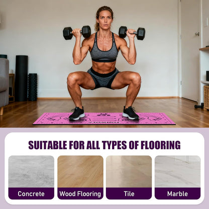 31.5'' X 13.8'' Non-Slip Squat Mat with Foot Position, Pro-Grade Exercise Mat Great for Squats, Leg and Lunges, Improving Muscle Activation, Versatility and Safety, Ideal for Home Fitness Enthusiasts