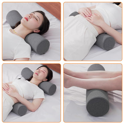 2 Pack Round Massage Table Bolster Pillow Pad, Bolster Pillow, Round Pillows, Suitable for Earthlite Massage Table (Grey, 7.8''x19.6'')
