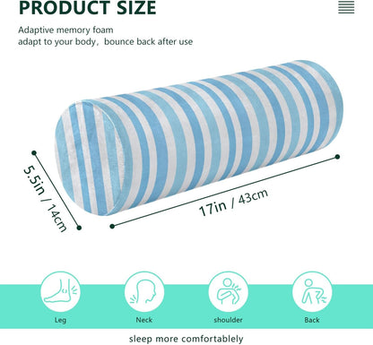 Yoga Bolster Pillow Round Neck Roll Pillow Bed Round Pillow for Baby Cylinder Decorative Pillow Bolster Pillow Covers with Zipper Gold Stripe