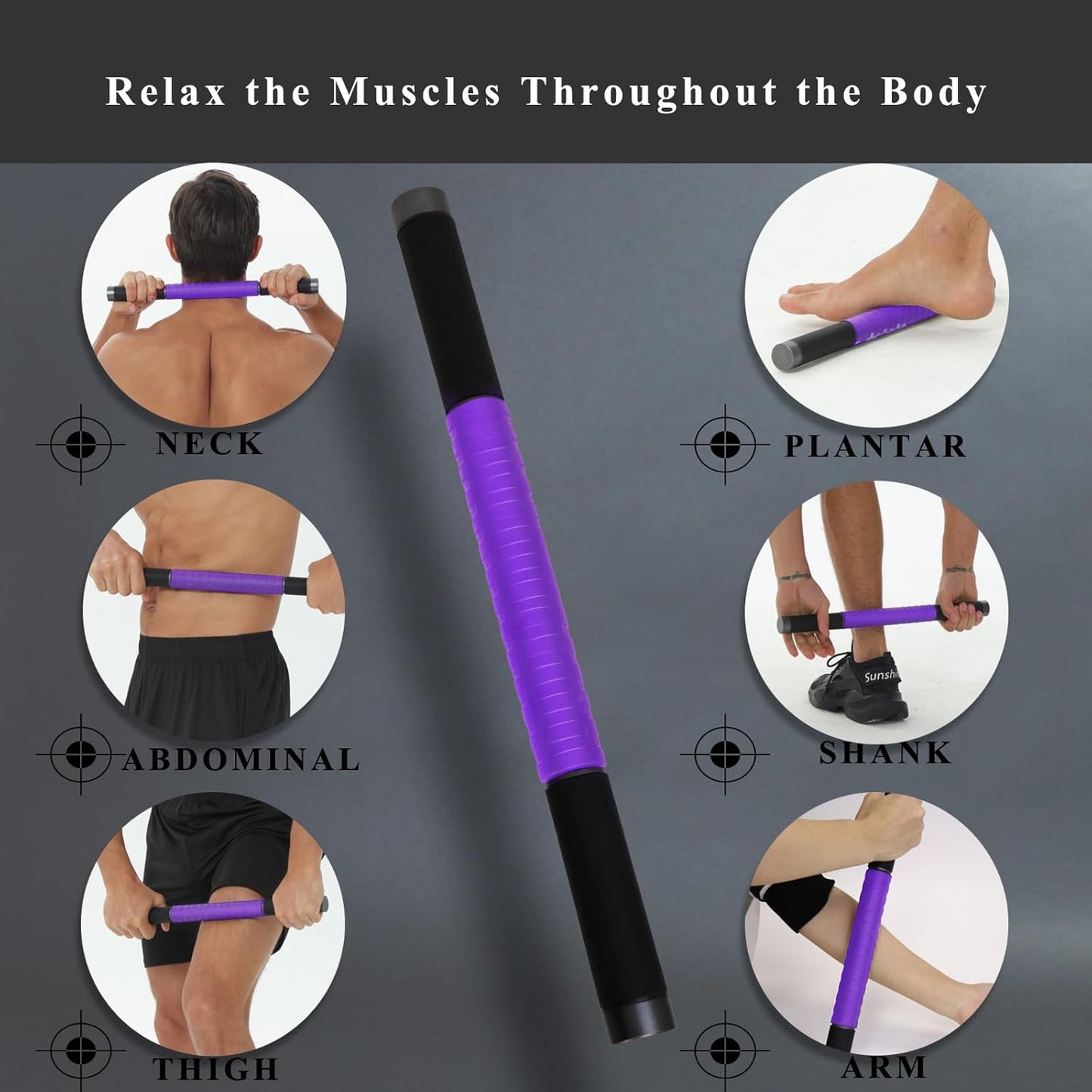 Muscle Roller Massage Stick for Legs Massager Roller-Calf Roller Deep Tissue Release Muscle Soreness, Trigger Points for Legs, Neck, Calves, Thighs, Shins, Back