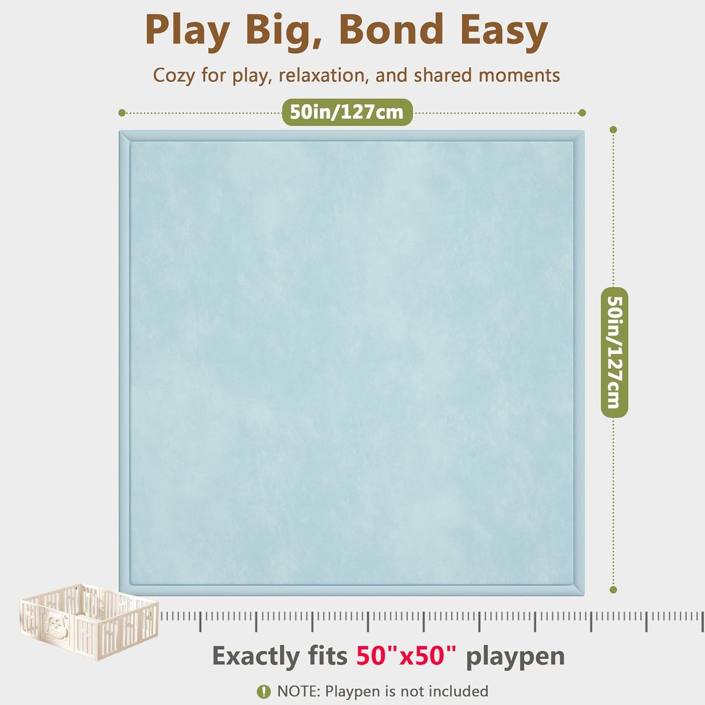 Baby Play Mat for Floor, 1.3'' Thick Memory Foam Tummy Time Mat - Super Soft Coral Velvet Nursery Rug with Non-Slip Backing, Crawling Rug for Toddlers/Infants, Yoga & Tatami Use, Oatmeal, 79''x 118''