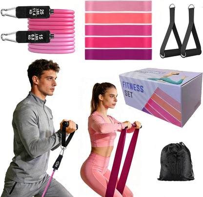 Home Workout Pilates Kit for Women, Better me Pilates Ring and Ball Set Essentials Equipment, with 5 Resistance Bands, Massager Roller, Yoga Starter Accessories for Toning Arms, Thighs & Core
