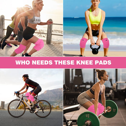 Volleyball Knee Pads Pink, Knee Protector Supporter for Girl Lady Women with High Protection Pads,Professional Grade Knee Pads for Running,Tennis,Yoga,Cycline,Gym,Workout Exercise