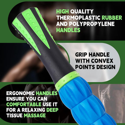 Massage Roller Stick,Muscle Roller Stick for Athletes, Liposuction Massage Roller for Lymphatic Drainage, for Relief Muscle Soreness, Trigger Points, Help Runner Legs, Back Recovery (Red & Black)