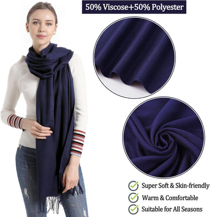 Pashmina Scarf and Shawl - Soft Women Pashminas Wrap for Wedding Evening Party dresses