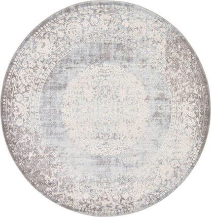 Unique Loom New Classical Collection Area Rug - Olwen (4'Round, Purple/ Gray)