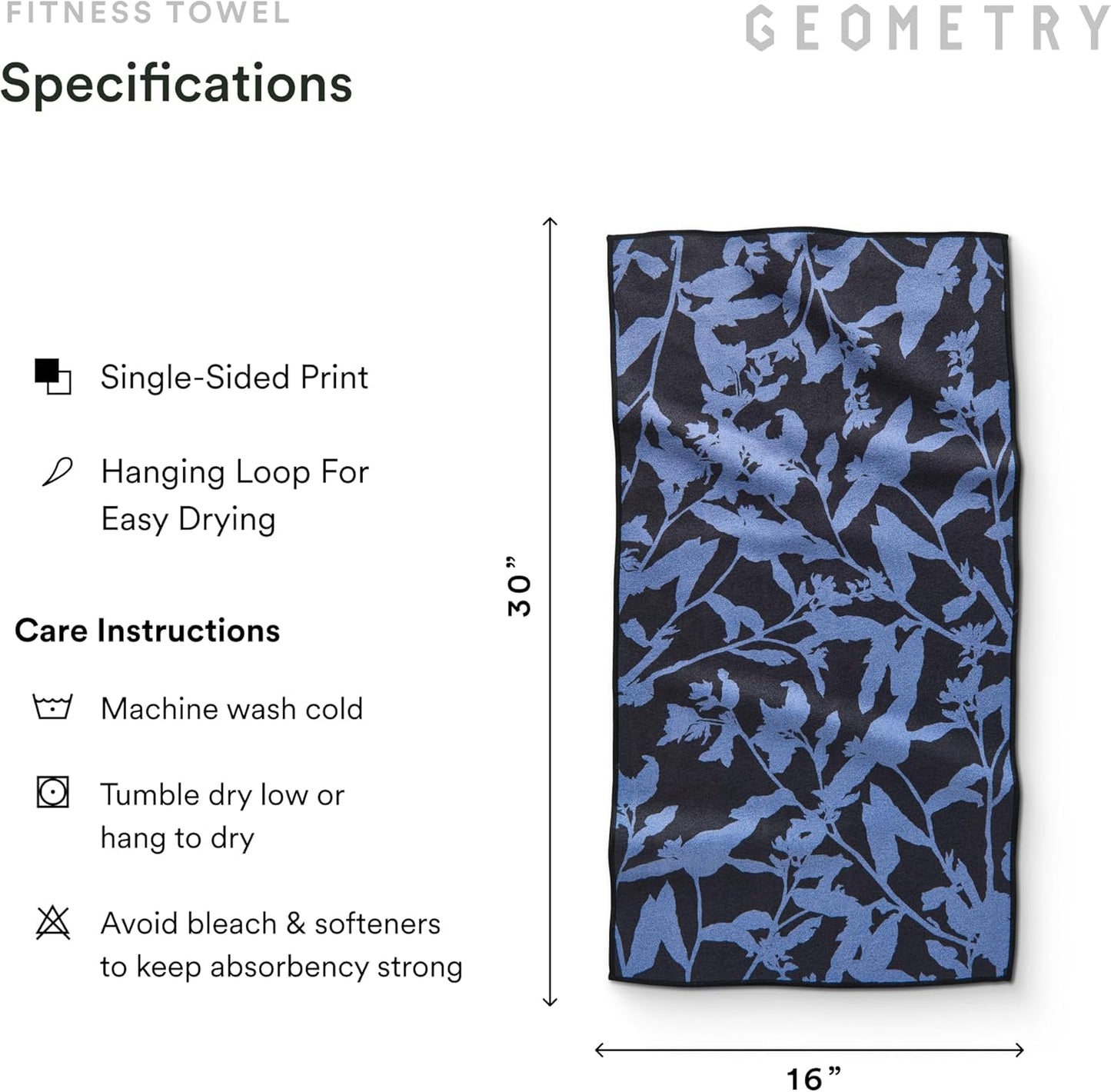 GEOMETRY Gym Towel for Working Out - Compact & Quick Dry, Super Absorbent Microfiber Sweat Towel - Premium Microfiber for Gym - Zig, 16" x 30", 1 Piece