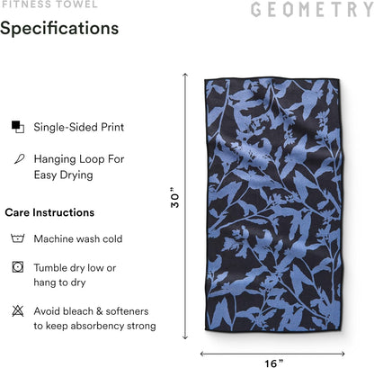 GEOMETRY Gym Towel for Working Out - Compact & Quick Dry, Super Absorbent Microfiber Sweat Towel - Premium Microfiber for Gym - Zig, 16" x 30", 1 Piece
