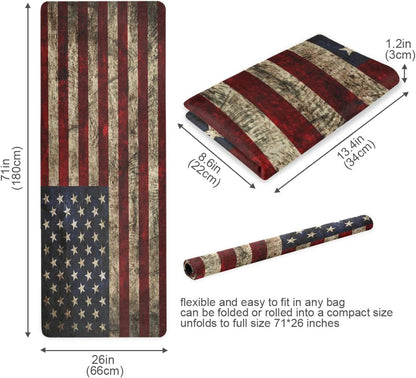 YETTASBIN Brown Solid Wood Yoga Mat for Women Men, Non Slip Exercise Mat Portable Travel Workout Mat with Storage Bag for Home Yoga, Pilates, Fitness 71x 26 Inch