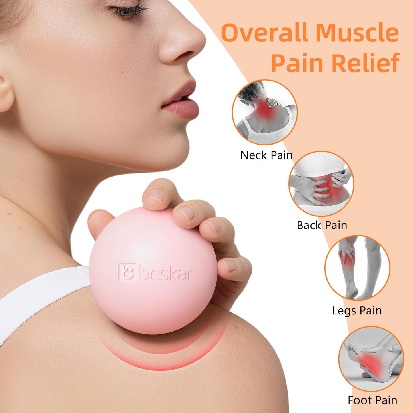 Massage Lacrosse Balls for Myofascial Release, Trigger Point Therapy and Yoga Therapy, Foot Massage Ball to Relieve Plantar Fasciitis Black